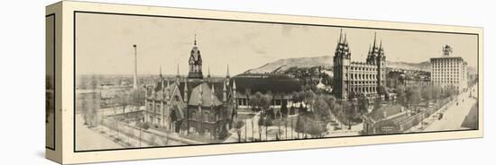 1912, Mormon Temple Grounds Salt Lake City Panorama Photo, Utah, United States-null-Stretched Canvas