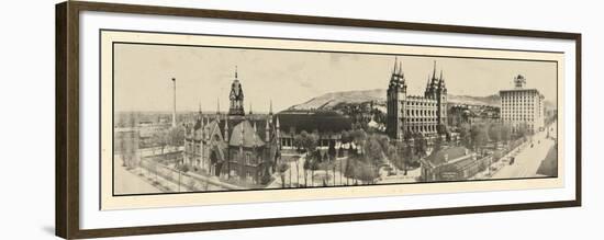 1912, Mormon Temple Grounds Salt Lake City Panorama Photo, Utah, United States-null-Framed Premium Giclee Print