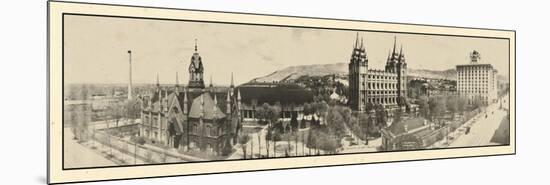 1912, Mormon Temple Grounds Salt Lake City Panorama Photo, Utah, United States-null-Mounted Premium Giclee Print