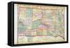 1912, South Dakota Map, South Dakota, United States-null-Framed Stretched Canvas