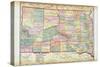 1912, South Dakota Map, South Dakota, United States-null-Stretched Canvas