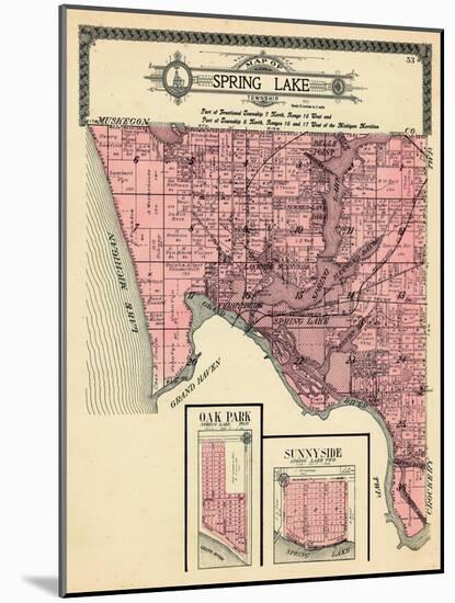 1912, Spring Lake Township, Ferrysburg, Oak Park, Sunny Side, Belle Point, Lloyds Bayou, Michigan-null-Mounted Giclee Print