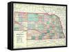 1912, State Map, Nebraska, United States-null-Framed Stretched Canvas