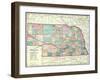 1912, State Map, Nebraska, United States-null-Framed Giclee Print