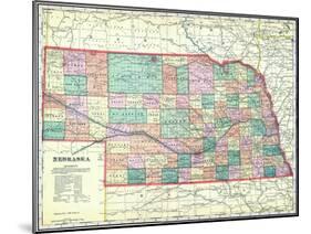 1912, State Map, Nebraska, United States-null-Mounted Giclee Print