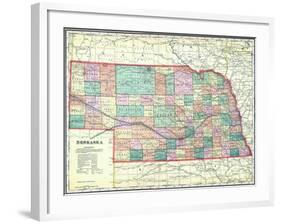 1912, State Map, Nebraska, United States-null-Framed Giclee Print