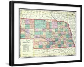 1912, State Map, Nebraska, United States-null-Framed Giclee Print