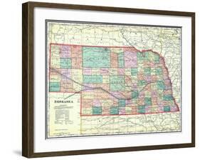 1912, State Map, Nebraska, United States-null-Framed Giclee Print