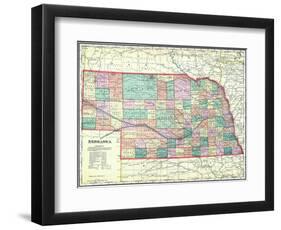 1912, State Map, Nebraska, United States-null-Framed Giclee Print