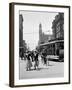 1912 Street Scene Pedestrians and Streetcar Detroit, Michigan-null-Framed Photographic Print