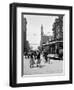 1912 Street Scene Pedestrians and Streetcar Detroit, Michigan-null-Framed Photographic Print