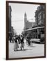 1912 Street Scene Pedestrians and Streetcar Detroit, Michigan-null-Framed Photographic Print