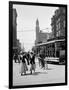 1912 Street Scene Pedestrians and Streetcar Detroit, Michigan-null-Framed Photographic Print