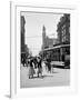 1912 Street Scene Pedestrians and Streetcar Detroit, Michigan-null-Framed Photographic Print