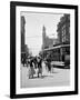 1912 Street Scene Pedestrians and Streetcar Detroit, Michigan-null-Framed Photographic Print