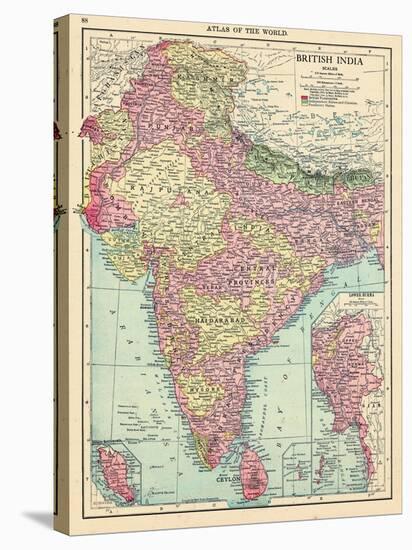 1913, Afganistan, Bhutan, India, Nepal, Sri Lanka, Asia, British India-null-Stretched Canvas