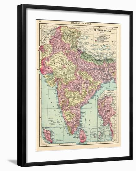 1913, Afganistan, Bhutan, India, Nepal, Sri Lanka, Asia, British India-null-Framed Premium Giclee Print