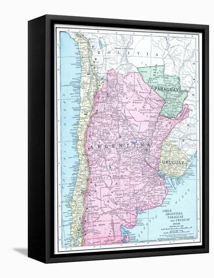 1913, Argentina, Bolivia, Chile, Paraguay, Uruguay, South America, Chile, Argentina, Paraguay-null-Framed Stretched Canvas