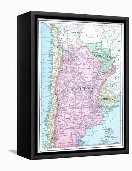 1913, Argentina, Bolivia, Chile, Paraguay, Uruguay, South America, Chile, Argentina, Paraguay-null-Framed Stretched Canvas