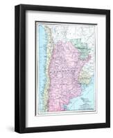 1913, Argentina, Bolivia, Chile, Paraguay, Uruguay, South America, Chile, Argentina, Paraguay-null-Framed Premium Giclee Print