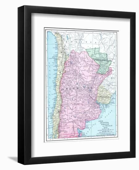 1913, Argentina, Bolivia, Chile, Paraguay, Uruguay, South America, Chile, Argentina, Paraguay-null-Framed Premium Giclee Print