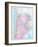 1913, Argentina, Bolivia, Chile, Paraguay, Uruguay, South America, Chile, Argentina, Paraguay-null-Framed Giclee Print
