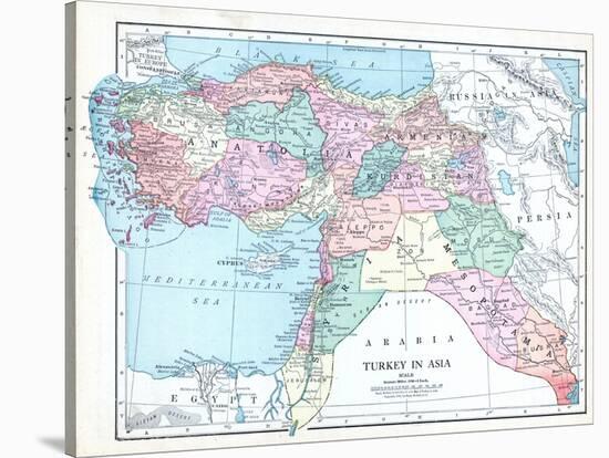1913, Armenia, Cyprus, Russia, Turkey, Israel, Jordania, Lebanon, Syria, Asia, Holy Land, Arabia-null-Stretched Canvas