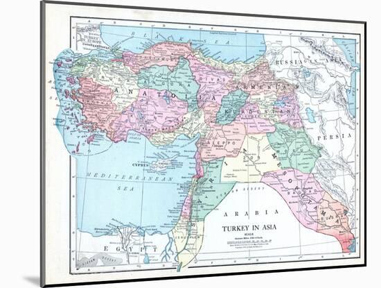 1913, Armenia, Cyprus, Russia, Turkey, Israel, Jordania, Lebanon, Syria, Asia, Holy Land, Arabia-null-Mounted Giclee Print