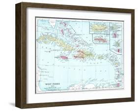 1913, Bahamas, The, Cuba, Dominican Republic, Jamaica, Puerto Rico, Central America, West Indies-null-Framed Giclee Print