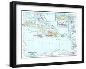 1913, Bahamas, The, Cuba, Dominican Republic, Jamaica, Puerto Rico, Central America, West Indies-null-Framed Giclee Print