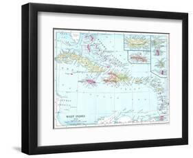 1913, Bahamas, The, Cuba, Dominican Republic, Jamaica, Puerto Rico, Central America, West Indies-null-Framed Giclee Print