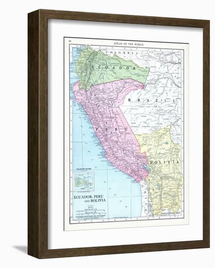 1913, Bolivia, Brazil, Ecuador, Peru, South America, Ecuador, Peru and Bolivia-null-Framed Giclee Print