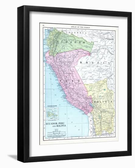 1913, Bolivia, Brazil, Ecuador, Peru, South America, Ecuador, Peru and Bolivia-null-Framed Giclee Print