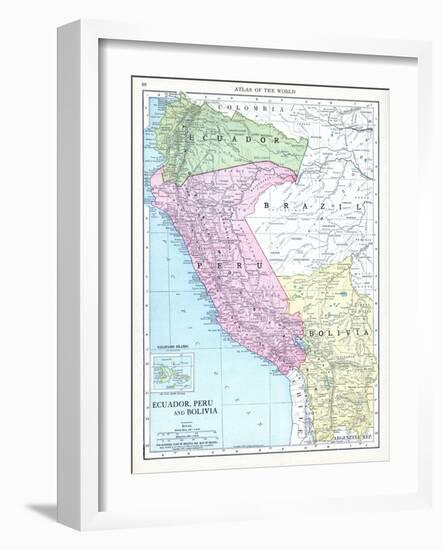 1913, Bolivia, Brazil, Ecuador, Peru, South America, Ecuador, Peru and Bolivia-null-Framed Giclee Print