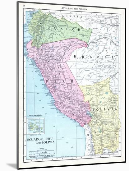 1913, Bolivia, Brazil, Ecuador, Peru, South America, Ecuador, Peru and Bolivia-null-Mounted Giclee Print