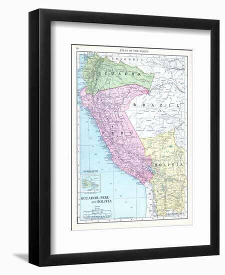 1913, Bolivia, Brazil, Ecuador, Peru, South America, Ecuador, Peru and Bolivia-null-Framed Premium Giclee Print