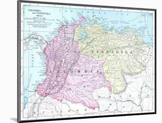 1913, Brazil, Columbia, Ecuador, Venezuela, South America-null-Mounted Giclee Print