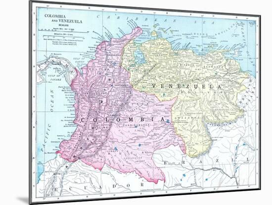 1913, Brazil, Columbia, Ecuador, Venezuela, South America-null-Mounted Giclee Print