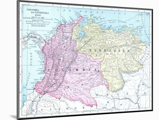 1913, Brazil, Columbia, Ecuador, Venezuela, South America-null-Mounted Giclee Print