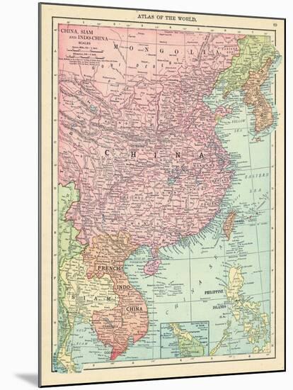 1913, Cambodia, China, Laos, Mongolia, North Korea, Philippines, South Korea, Taiwan, Vietnam, Asia-null-Mounted Giclee Print