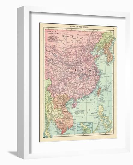 1913, Cambodia, China, Laos, Mongolia, North Korea, Philippines, South Korea, Taiwan, Vietnam, Asia-null-Framed Giclee Print