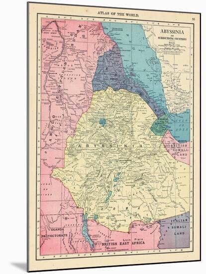 1913, Ethiopia, Africa, Abyssinia and Surrounding Countries-null-Mounted Giclee Print