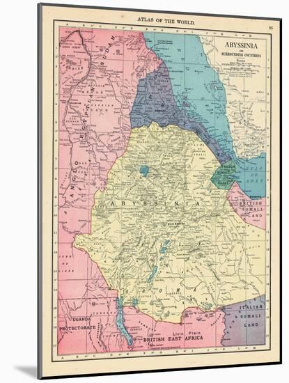 1913, Ethiopia, Africa, Abyssinia and Surrounding Countries-null-Mounted Giclee Print