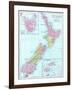 1913, New Zealand, Oceania, New Zealand, Tasmania and Fiji Islands-null-Framed Giclee Print