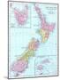 1913, New Zealand, Oceania, New Zealand, Tasmania and Fiji Islands-null-Mounted Giclee Print
