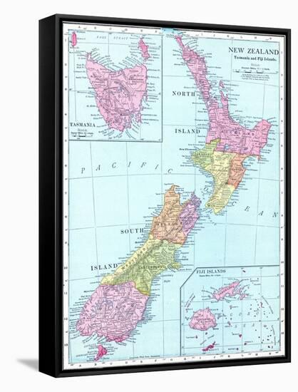 1913, New Zealand, Oceania, New Zealand, Tasmania and Fiji Islands-null-Framed Stretched Canvas