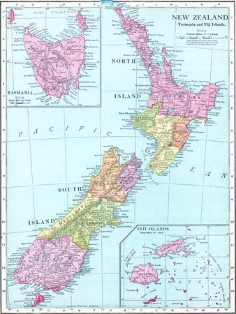 New Zealand Map Educational Kiwi Maoari Maxi Poster Print 61x91.5cm24x36 in 