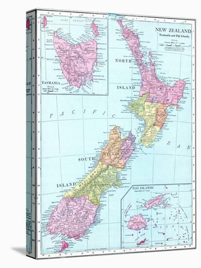 1913, New Zealand, Oceania, New Zealand, Tasmania and Fiji Islands-null-Stretched Canvas