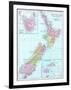 1913, New Zealand, Oceania, New Zealand, Tasmania and Fiji Islands-null-Framed Giclee Print