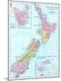 1913, New Zealand, Oceania, New Zealand, Tasmania and Fiji Islands-null-Mounted Giclee Print